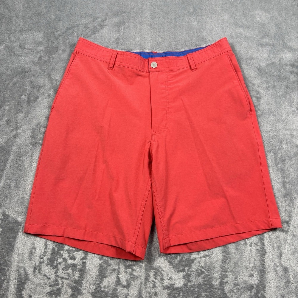 Southern Tide Mens Medium Red Performance Golf Shorts Stretch Flat Front